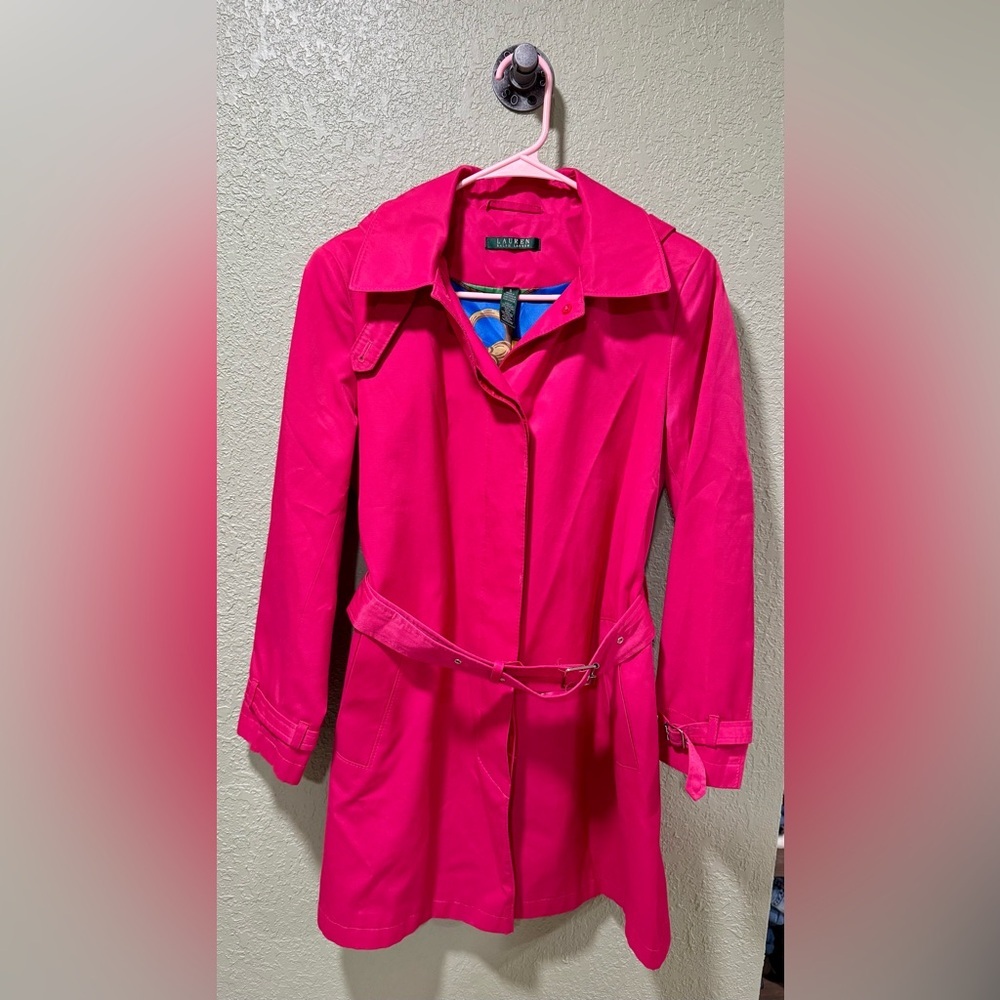 Ralph Lauren Pink Trench Coat for Women Size S